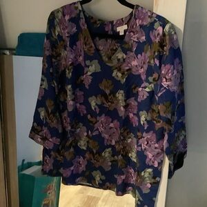 J. Jill Blue Floral Blouse medium size but runs a bit large.